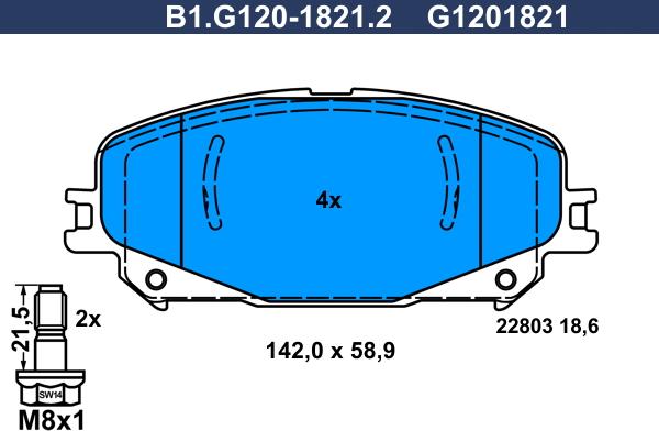 Galfer B1G12018212 - Комплект спирачно феродо, дискови спирачки vvparts.bg