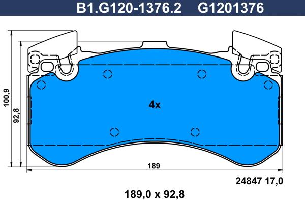 Galfer B1.G120-1376.2 - Комплект спирачно феродо, дискови спирачки vvparts.bg