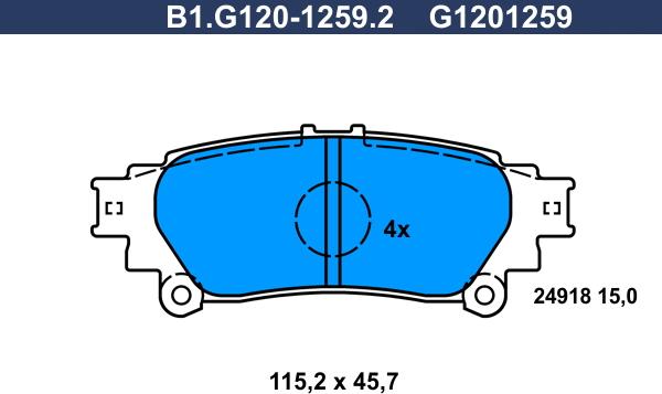 Galfer B1.G120-1259.2 - Комплект спирачно феродо, дискови спирачки vvparts.bg