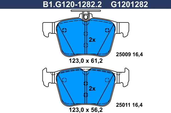 Galfer B1.G120-1282.2 - Комплект спирачно феродо, дискови спирачки vvparts.bg