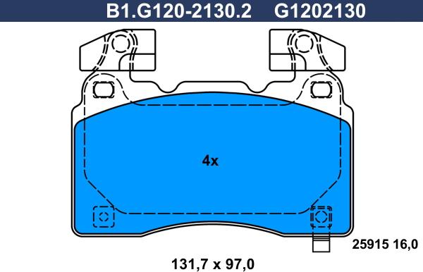 Galfer B1.G120-2130.2 - Комплект спирачно феродо, дискови спирачки vvparts.bg