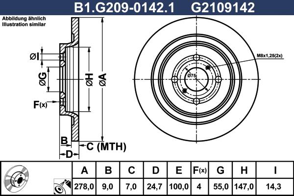 Galfer B1.G209-0142.1 - Спирачен диск vvparts.bg