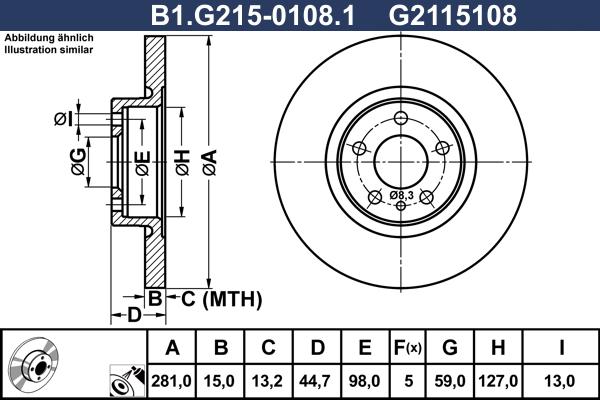 Galfer B1.G215-0108.1 - Спирачен диск vvparts.bg