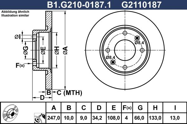 Galfer B1.G210-0187.1 - Спирачен диск vvparts.bg