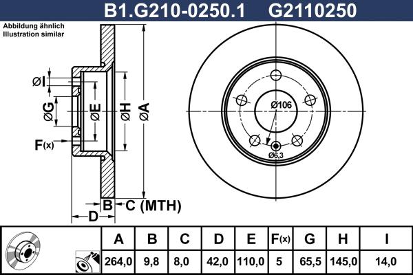 Galfer B1.G210-0250.1 - Спирачен диск vvparts.bg