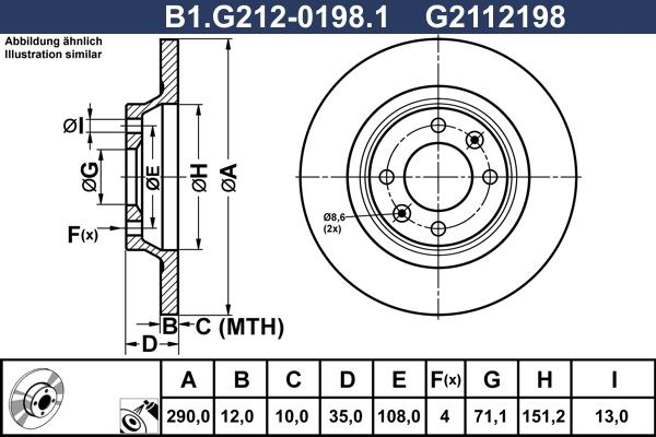 Galfer B1.G212-0198.1 - Спирачен диск vvparts.bg