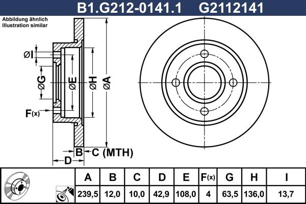 Galfer B1.G212-0141.1 - Спирачен диск vvparts.bg