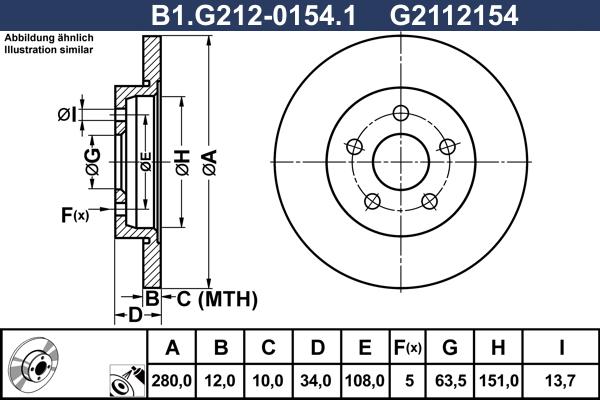 Galfer B1.G212-0154.1 - Спирачен диск vvparts.bg