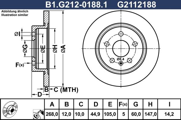 Galfer B1.G212-0188.1 - Спирачен диск vvparts.bg