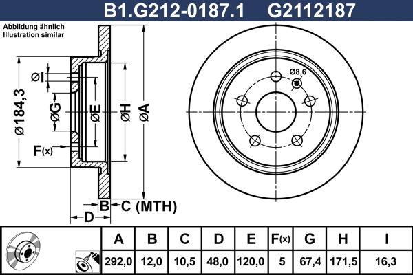 Galfer B1.G212-0187.1 - Спирачен диск vvparts.bg