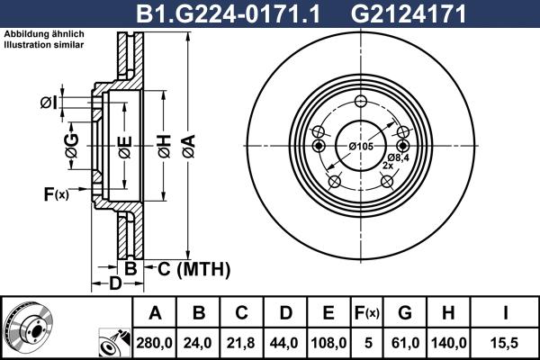 Galfer B1.G224-0171.1 - Спирачен диск vvparts.bg