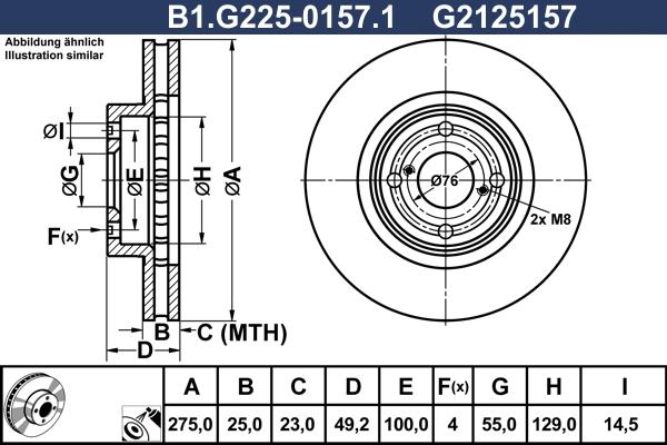 Galfer B1.G225-0157.1 - Спирачен диск vvparts.bg