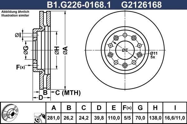 Galfer B1.G226-0168.1 - Спирачен диск vvparts.bg