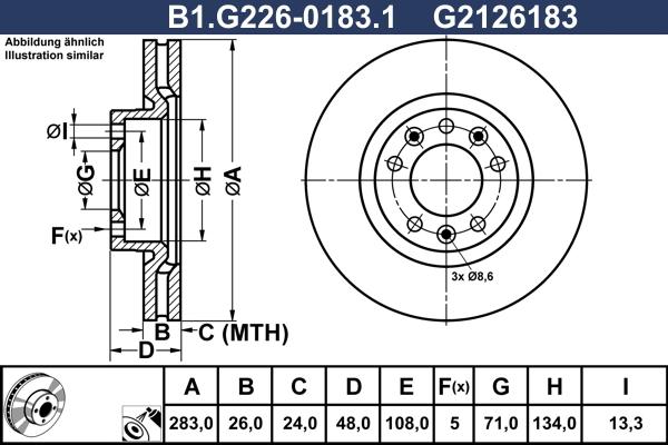 Galfer B1.G226-0183.1 - Спирачен диск vvparts.bg