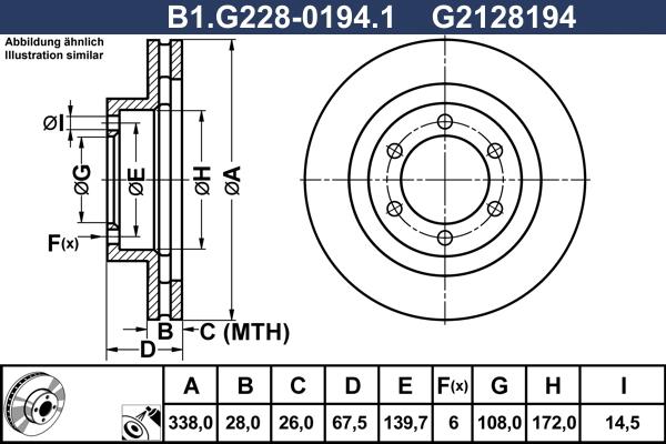 Galfer B1.G228-0194.1 - Спирачен диск vvparts.bg