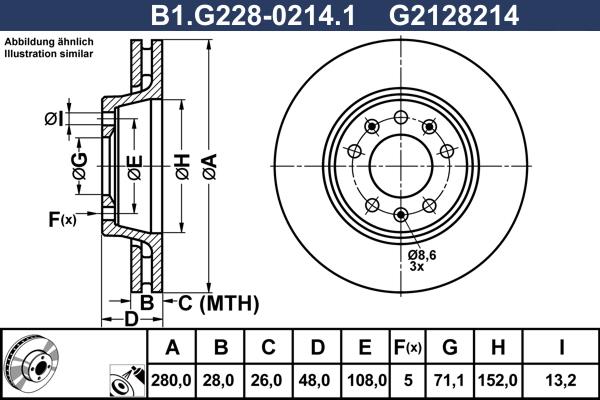 Galfer B1.G228-0214.1 - Спирачен диск vvparts.bg