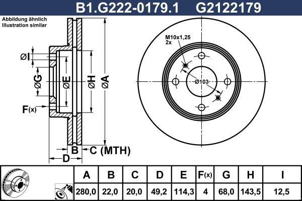 Galfer B1.G222-0179.1 - Спирачен диск vvparts.bg