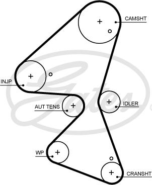 Gates K015705XS - Комплект ангренажен ремък vvparts.bg
