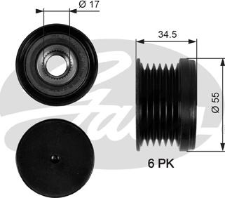 Gates OAP7090 - Ремъчна шайба, генератор vvparts.bg