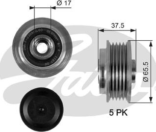 Gates OAP7091 - Ремъчна шайба, генератор vvparts.bg