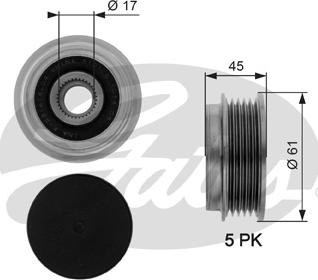 Gates OAP7093 - Ремъчна шайба, генератор vvparts.bg