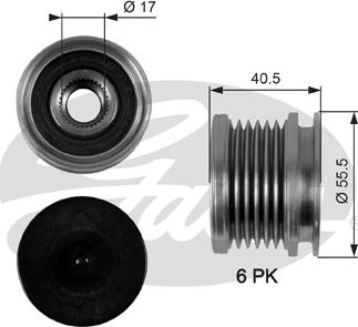 Gates OAP7040 - Ремъчна шайба, генератор vvparts.bg