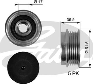 Gates OAP7041 - Ремъчна шайба, генератор vvparts.bg