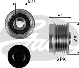 Gates OAP7042 - Ремъчна шайба, генератор vvparts.bg