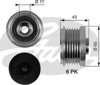 Gates OAP7059 - Ремъчна шайба, генератор vvparts.bg