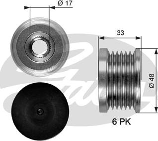 Gates OAP7054 - Ремъчна шайба, генератор vvparts.bg