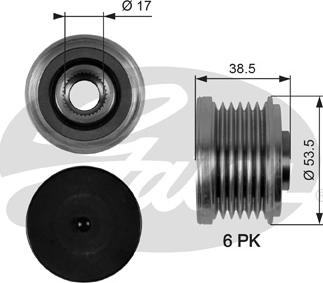 Gates OAP7055 - Ремъчна шайба, генератор vvparts.bg