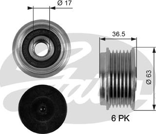 Gates OAP7051 - Ремъчна шайба, генератор vvparts.bg