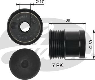 Gates OAP7069 - Ремъчна шайба, генератор vvparts.bg