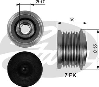 Gates OAP7065 - Ремъчна шайба, генератор vvparts.bg