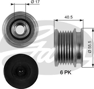 Gates OAP7060 - Ремъчна шайба, генератор vvparts.bg