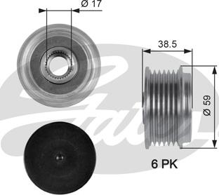 Gates OAP7063 - Ремъчна шайба, генератор vvparts.bg