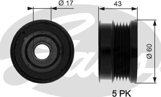 Gates OAP7062 - Ремъчна шайба, генератор vvparts.bg