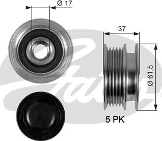 Gates OAP7067 - Ремъчна шайба, генератор vvparts.bg