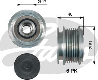 Gates OAP7013 - Ремъчна шайба, генератор vvparts.bg