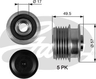 Gates OAP7089 - Ремъчна шайба, генератор vvparts.bg