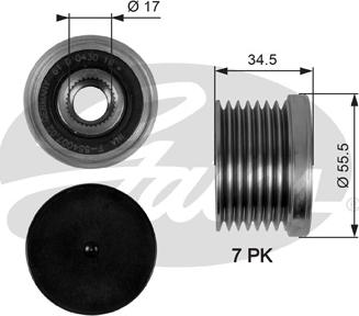 Gates OAP7084 - Ремъчна шайба, генератор vvparts.bg