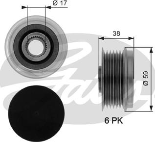 Gates OAP7039 - Ремъчна шайба, генератор vvparts.bg