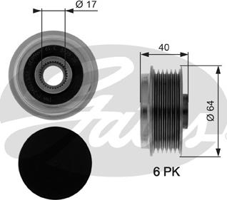 Gates OAP7037 - Ремъчна шайба, генератор vvparts.bg