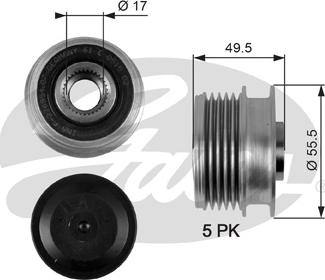 Gates OAP7079 - Ремъчна шайба, генератор vvparts.bg