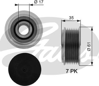 Gates OAP7070 - Ремъчна шайба, генератор vvparts.bg