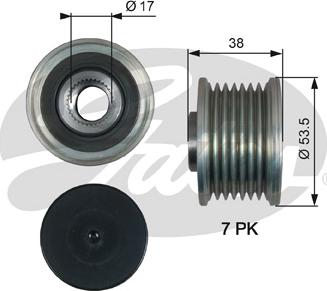 Gates OAP7190 - Ремъчна шайба, генератор vvparts.bg