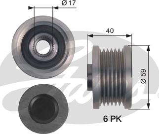 Gates OAP7144 - Ремъчна шайба, генератор vvparts.bg