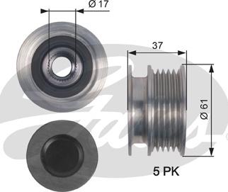 Gates OAP7145 - Ремъчна шайба, генератор vvparts.bg