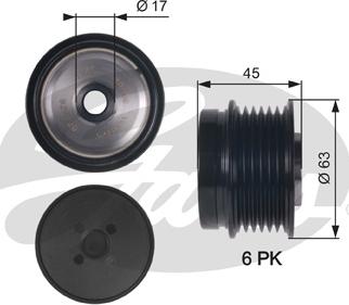 Gates OAP7141 - Ремъчна шайба, генератор vvparts.bg