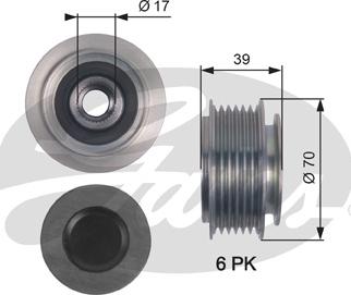 Gates OAP7143 - Ремъчна шайба, генератор vvparts.bg